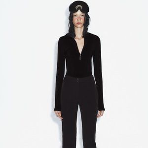 NWT ZARA BLACK XS WIND AND WATERPROOF RECCO® TECH FLARED SKI PANTS